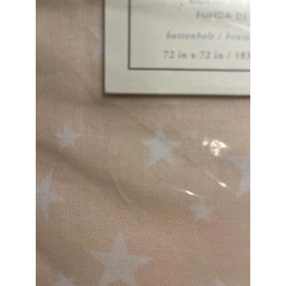 New Pottery Barn Blush Pink Star Shower Curtain 100% Cotton